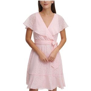 Dkny Womens Pink Ruffled dress
